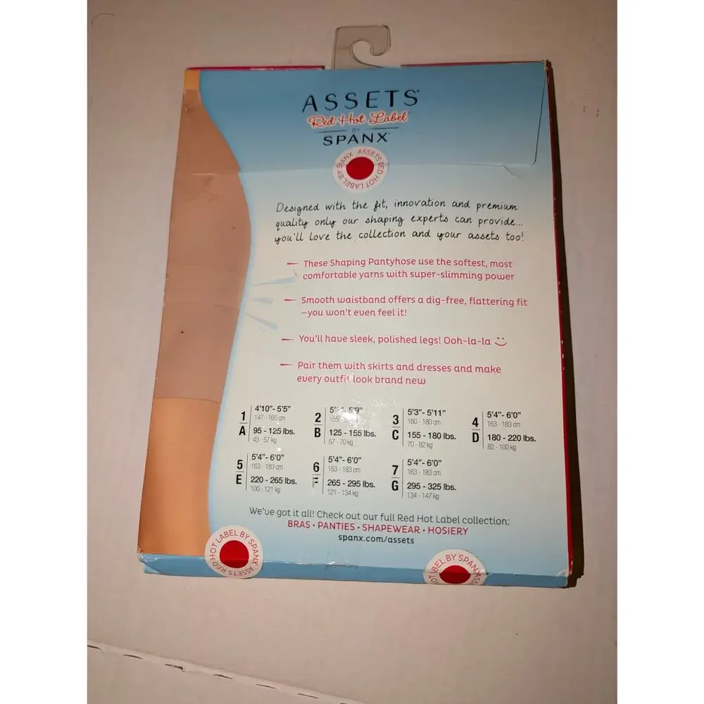 4/D Assets Red Hot Label By Spanx High-waist Sheers Shaping Pantyhose BLACK /NEW